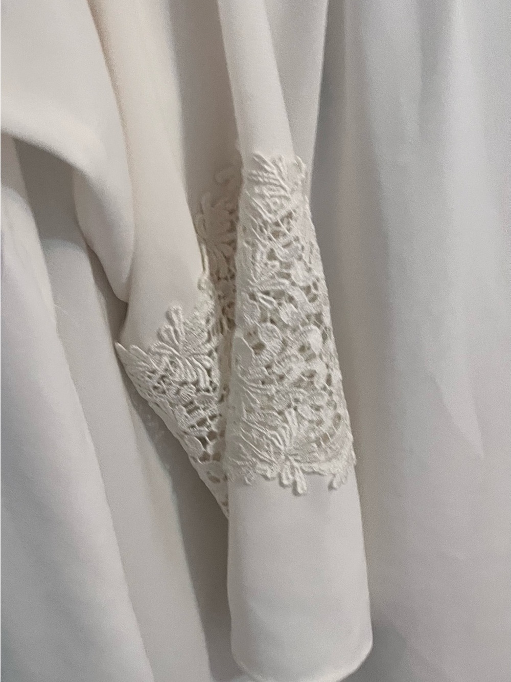Chico's White Floral Lace Panel Top - Picture 6 of 11